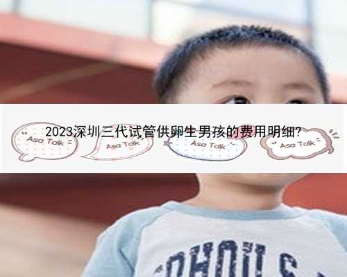 2023深圳三代试管供卵生男孩的费用明细?